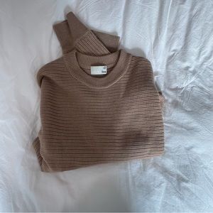 Aritzia Cropped Brown Sweater